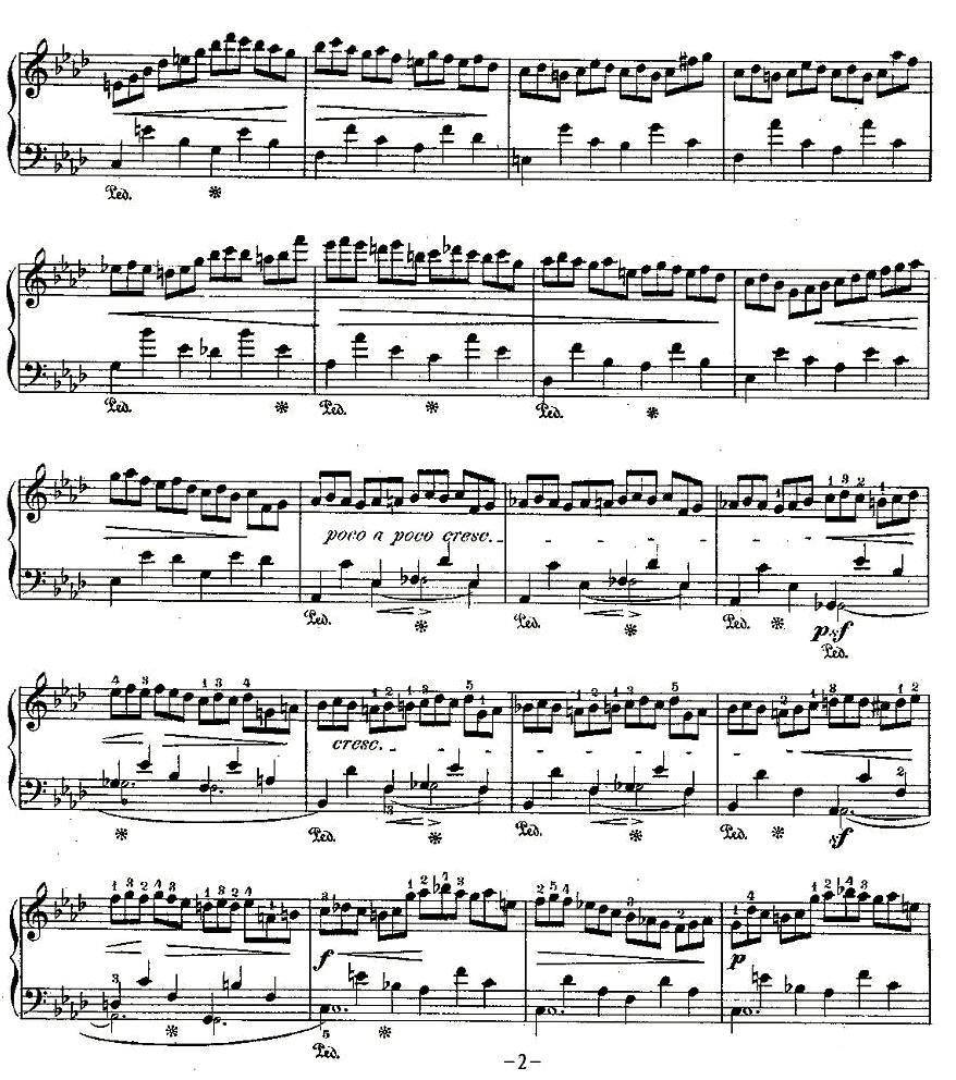 肖邦钢琴练习曲，Op.25之二钢琴曲谱（图2）