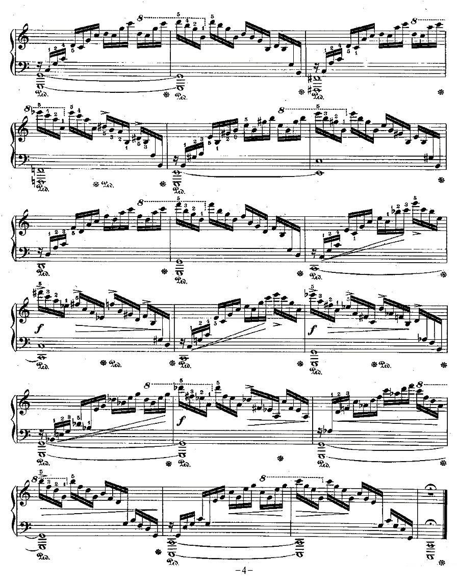 肖邦钢琴练习曲，Op.10之一钢琴曲谱（图4）