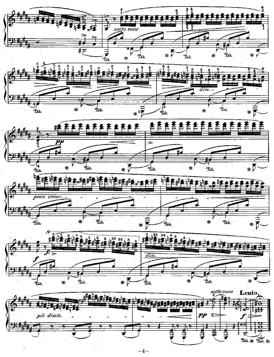肖邦钢琴练习曲，Op.25之六钢琴曲谱（图4）