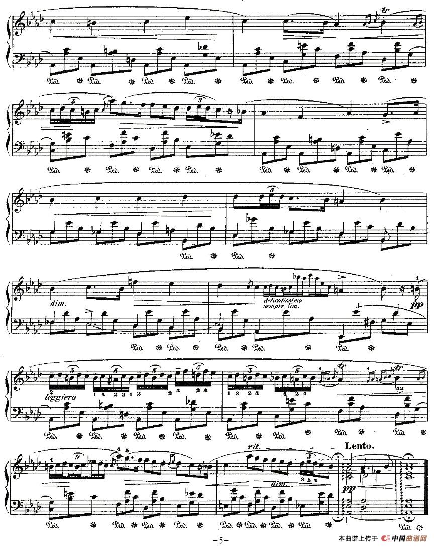 降A大调夜曲Op.32－2（Deux  Nocturnes）钢琴曲谱（图3）