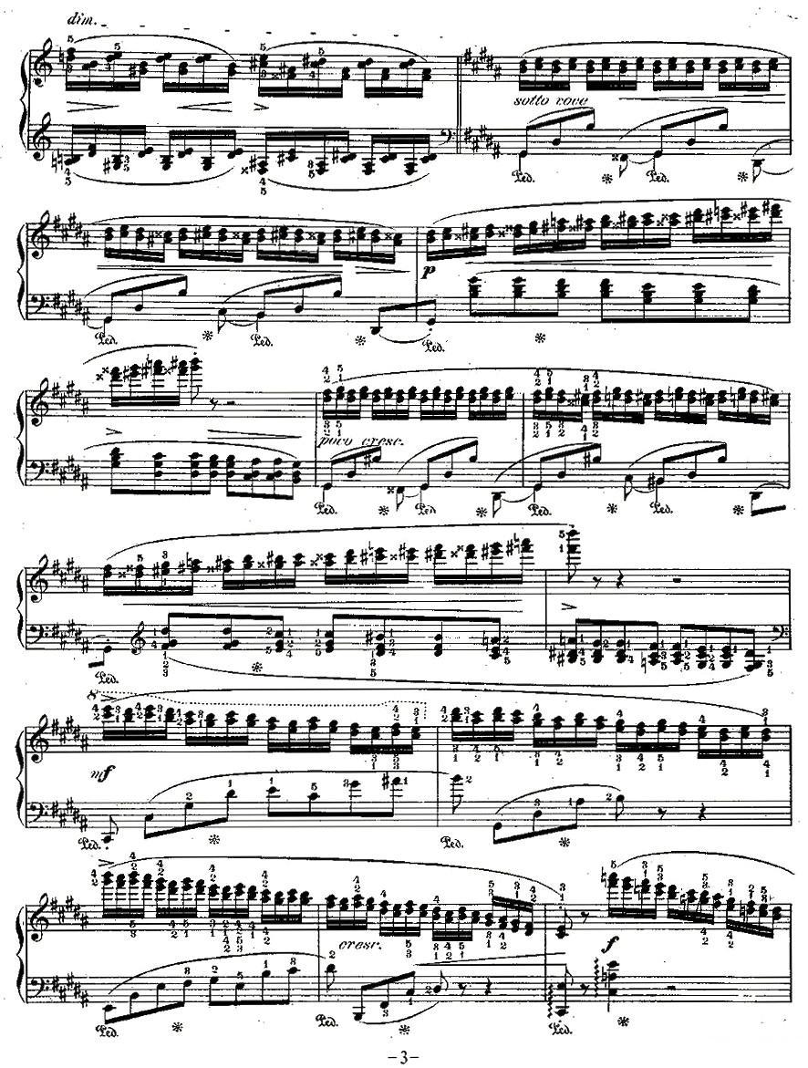 肖邦钢琴练习曲，Op.25之六钢琴曲谱（图3）