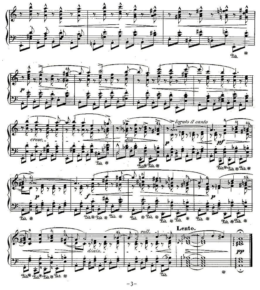 肖邦钢琴练习曲，Op.25之四钢琴曲谱（图3）