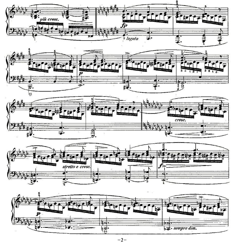 肖邦钢琴练习曲，Op.10之六钢琴曲谱（图2）