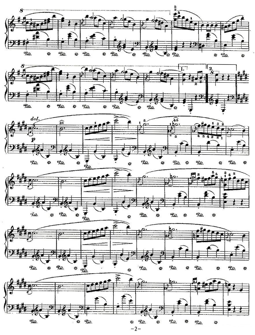 valse（第14首）钢琴曲谱（图2）