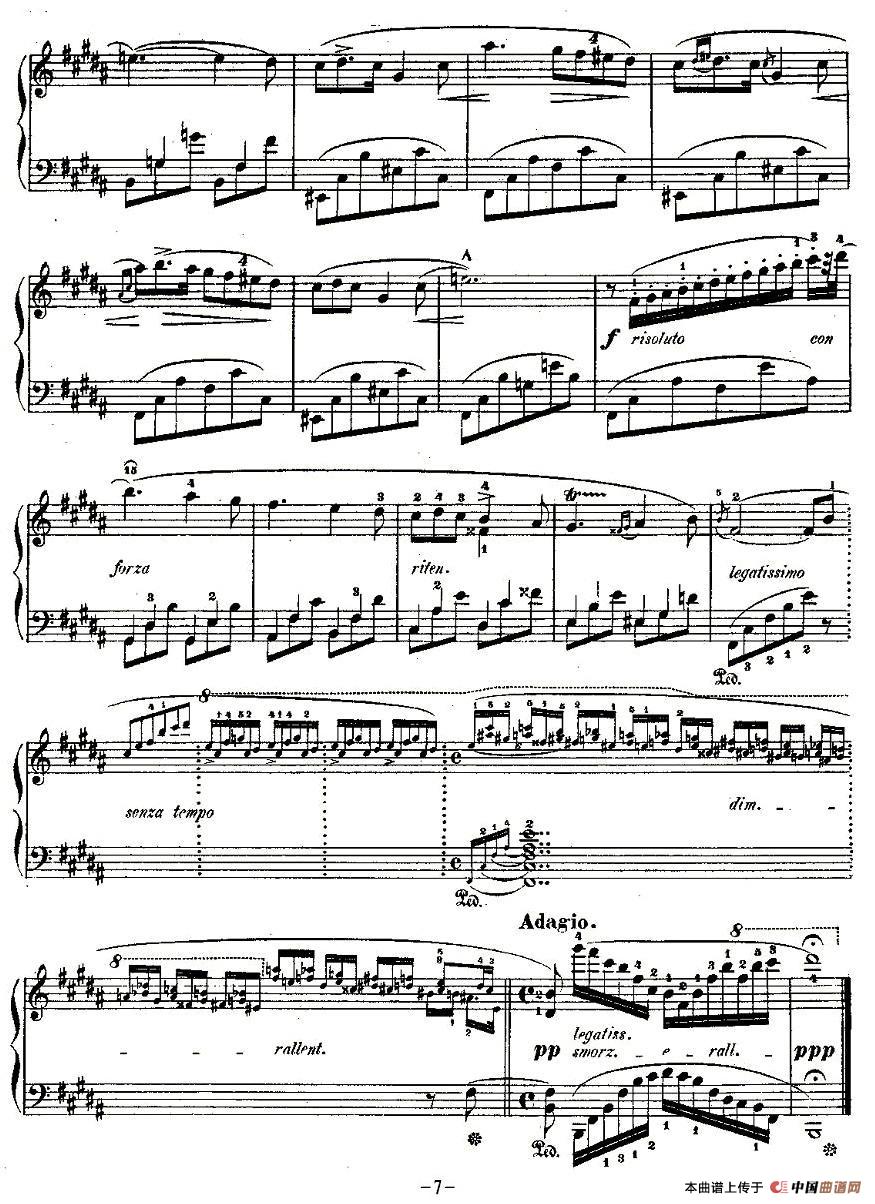 降B大调夜曲Op.9-3（Trois Nocturnes）钢琴曲谱（图4）