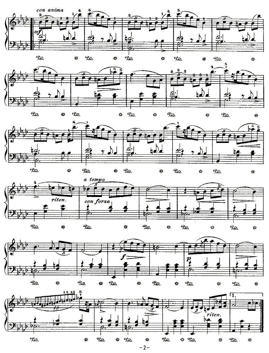 valse，Op.69, No.1钢琴曲谱（图2）