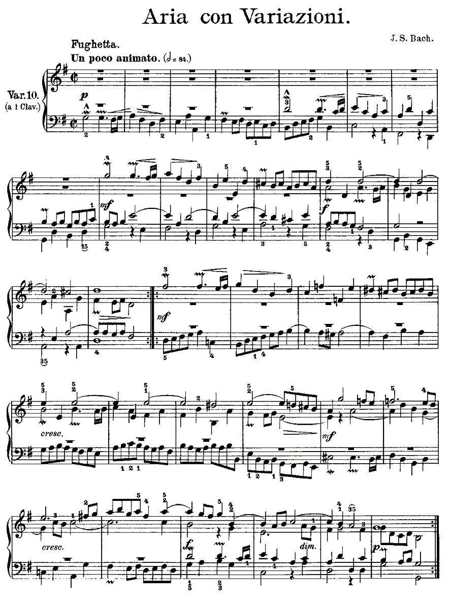 Aria con Variazioni 之十钢琴曲谱（图1）