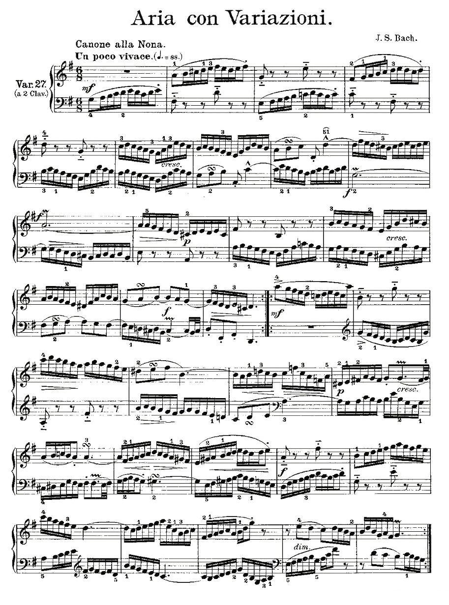 Aria con Variazioni 之27钢琴曲谱（图1）