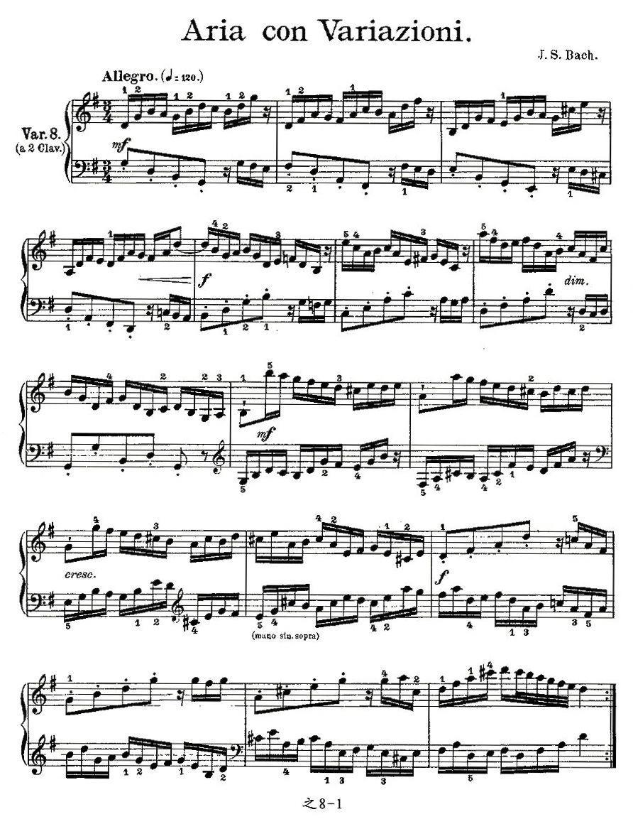 Aria con Variazioni 之八钢琴曲谱（图1）