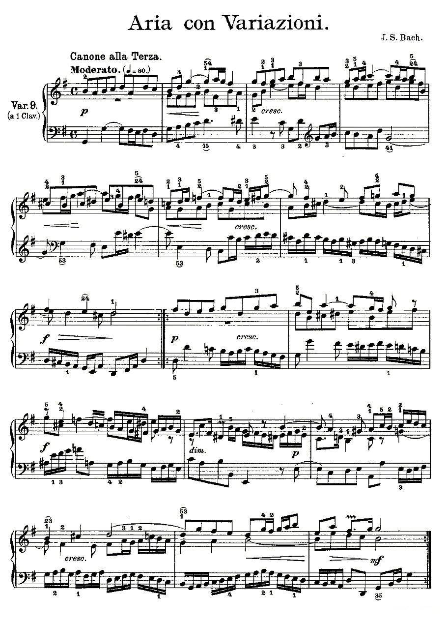Aria con Variazioni 之九钢琴曲谱（图1）