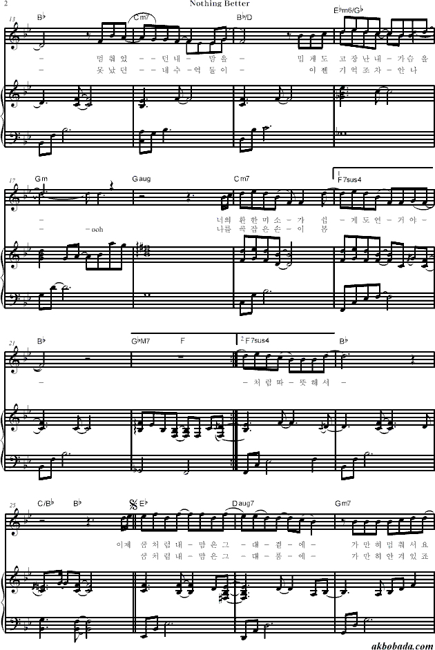 Nothing Better钢琴曲谱（图2）