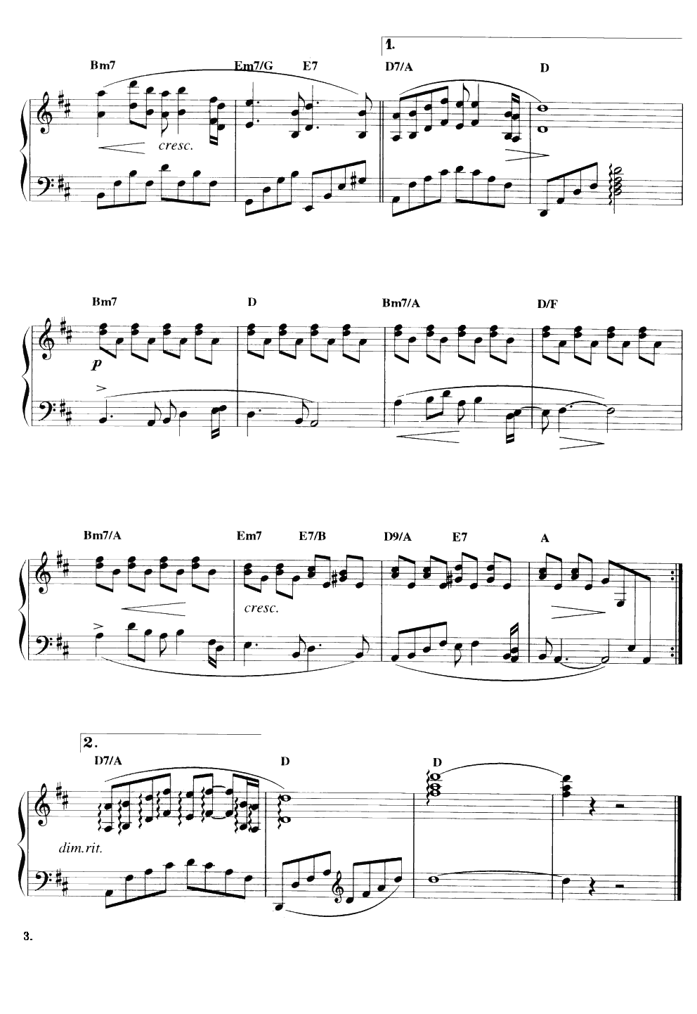 我有一段情钢琴曲谱（图3）