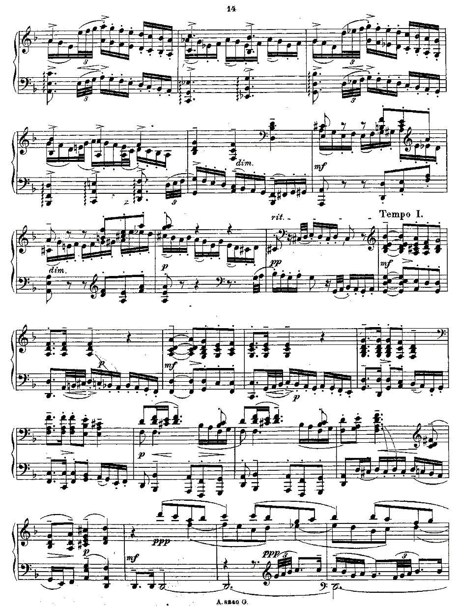 10首《前奏曲》之三（Rachmaninoff10 Preludes Op.23）钢琴曲谱（图4）