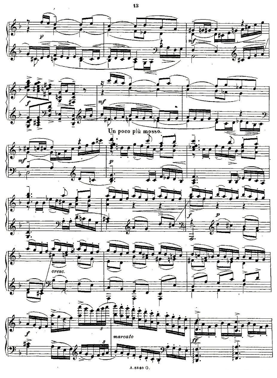 10首《前奏曲》之三（Rachmaninoff10 Preludes Op.23）钢琴曲谱（图3）