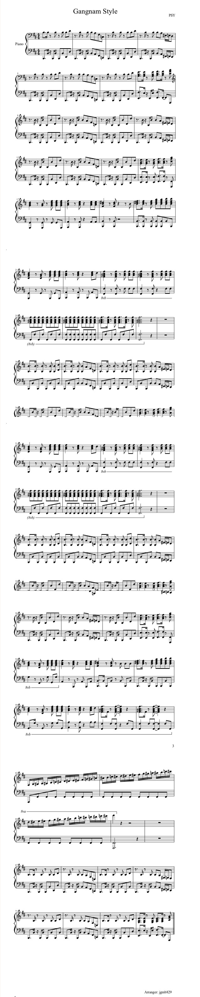 江南Style (Gangnam Style) 钢琴谱钢琴曲谱（图1）