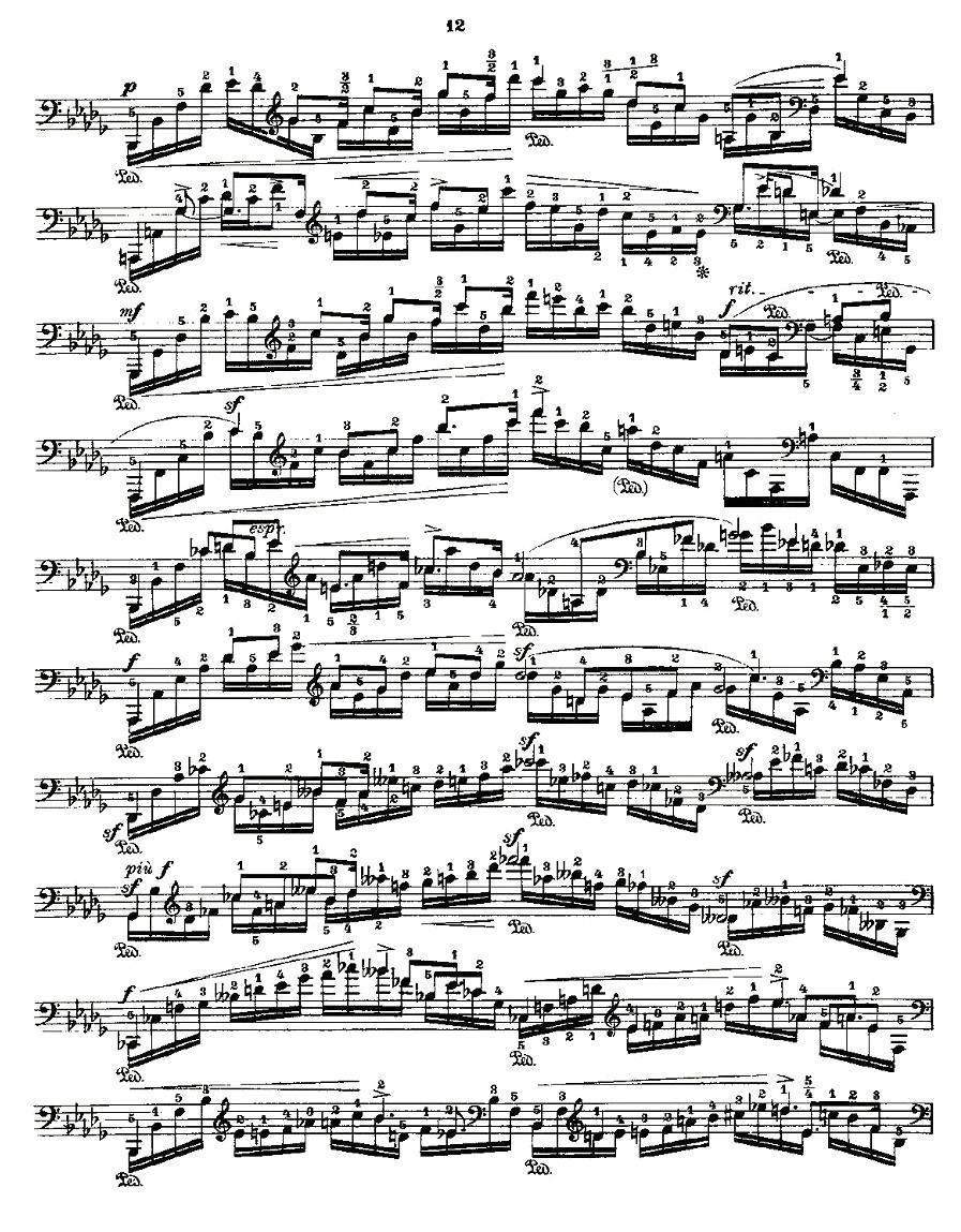 肖邦《练习曲》Fr.Chopin Op.10 No1-2钢琴曲谱（图2）
