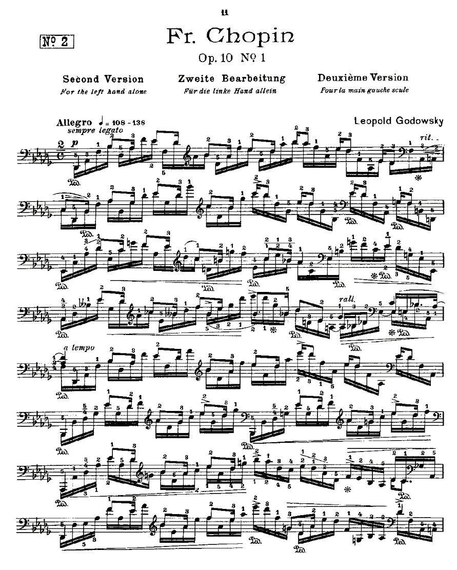 肖邦《练习曲》Fr.Chopin Op.10 No1-2钢琴曲谱（图1）