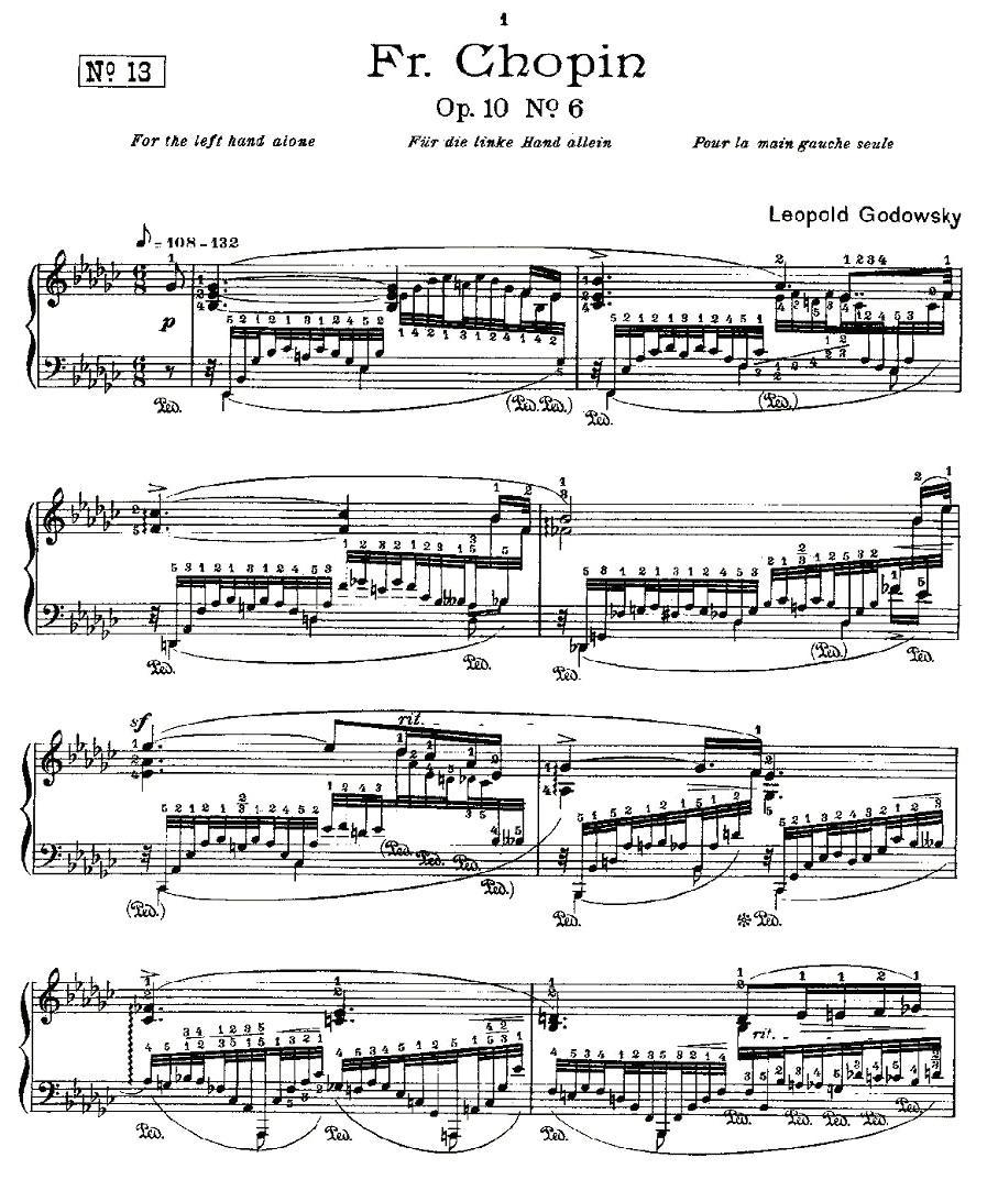肖邦《练习曲》Fr.Chopin Op.10 No6钢琴曲谱（图1）