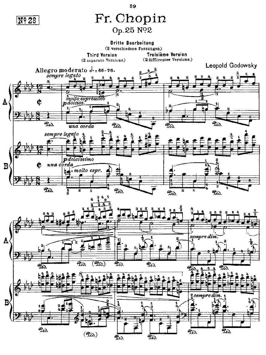 肖邦《练习曲》Fr.Chopin Op.25 No2-3钢琴曲谱（图1）
