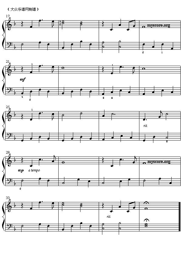 “乱世佳人”主题曲钢琴曲谱（图2）