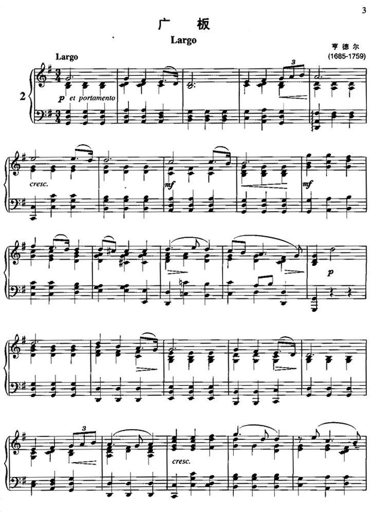 广板（选自歌剧《塞尔斯》）钢琴曲谱（图2）