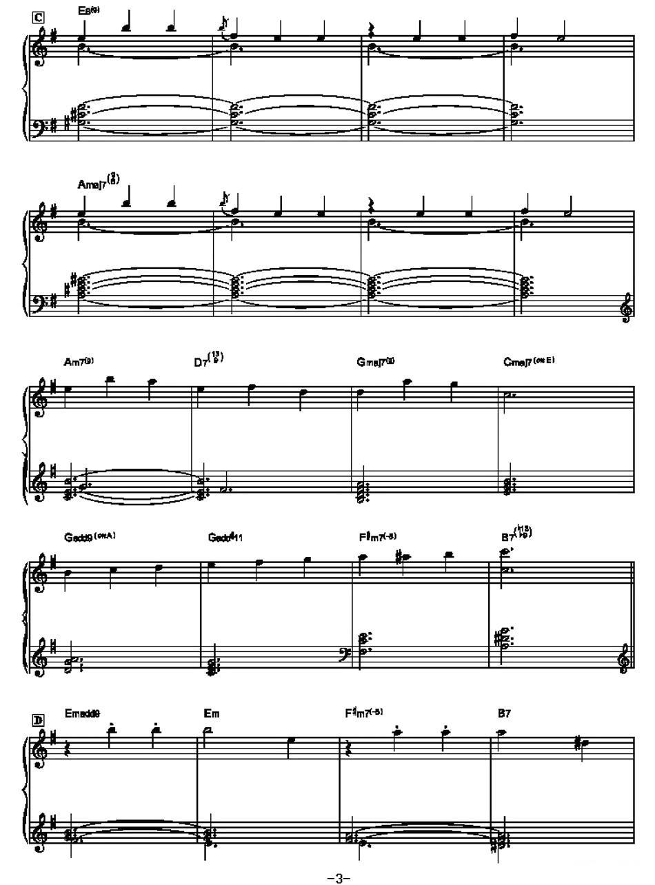 我的最爱（爵士钢琴）钢琴曲谱（图3）
