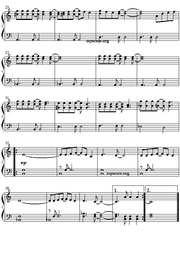 给男孩的歌（流行钢琴小曲）钢琴曲谱（图2）
