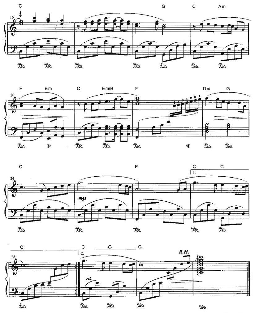 难忘初恋的情人钢琴曲谱（图2）