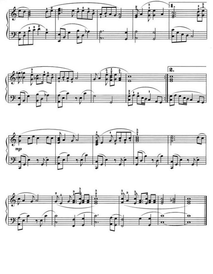 我爱你，塞北的雪钢琴曲谱（图2）