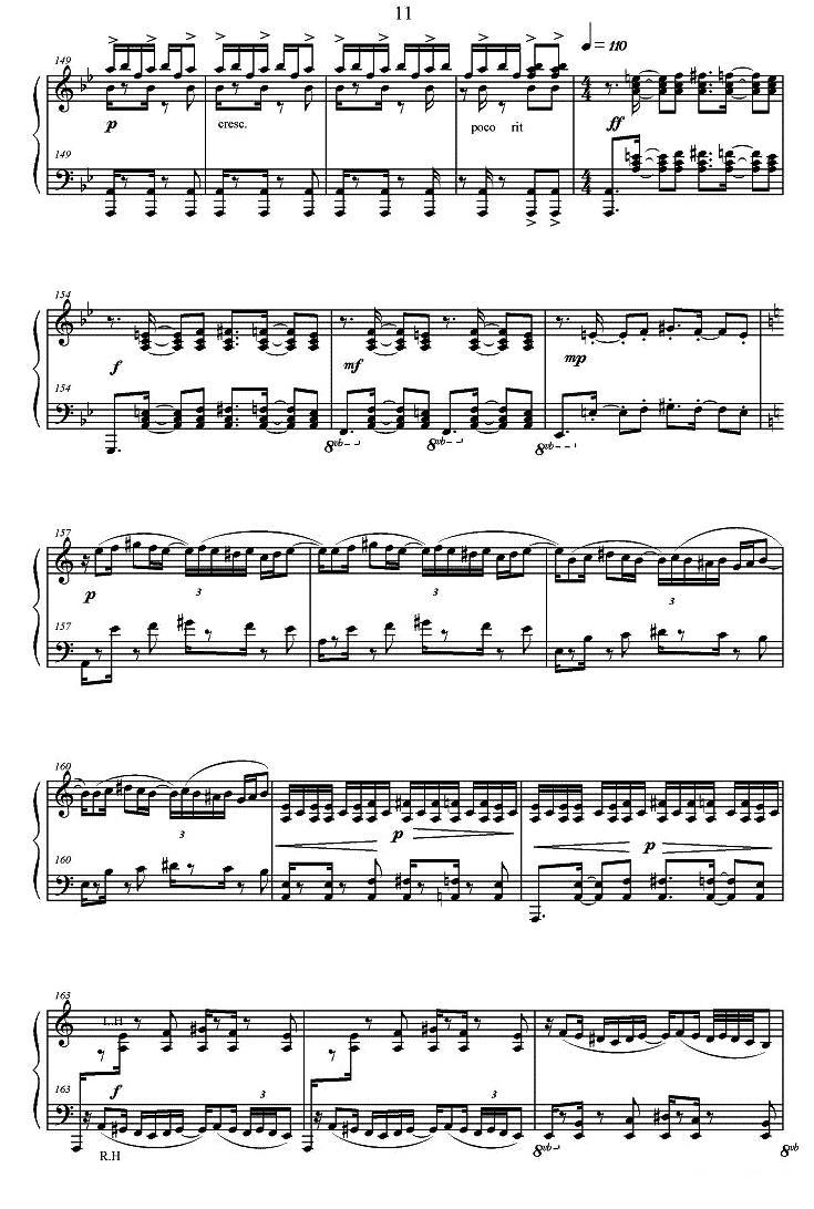 三首前奏曲（3）钢琴曲谱（图5）