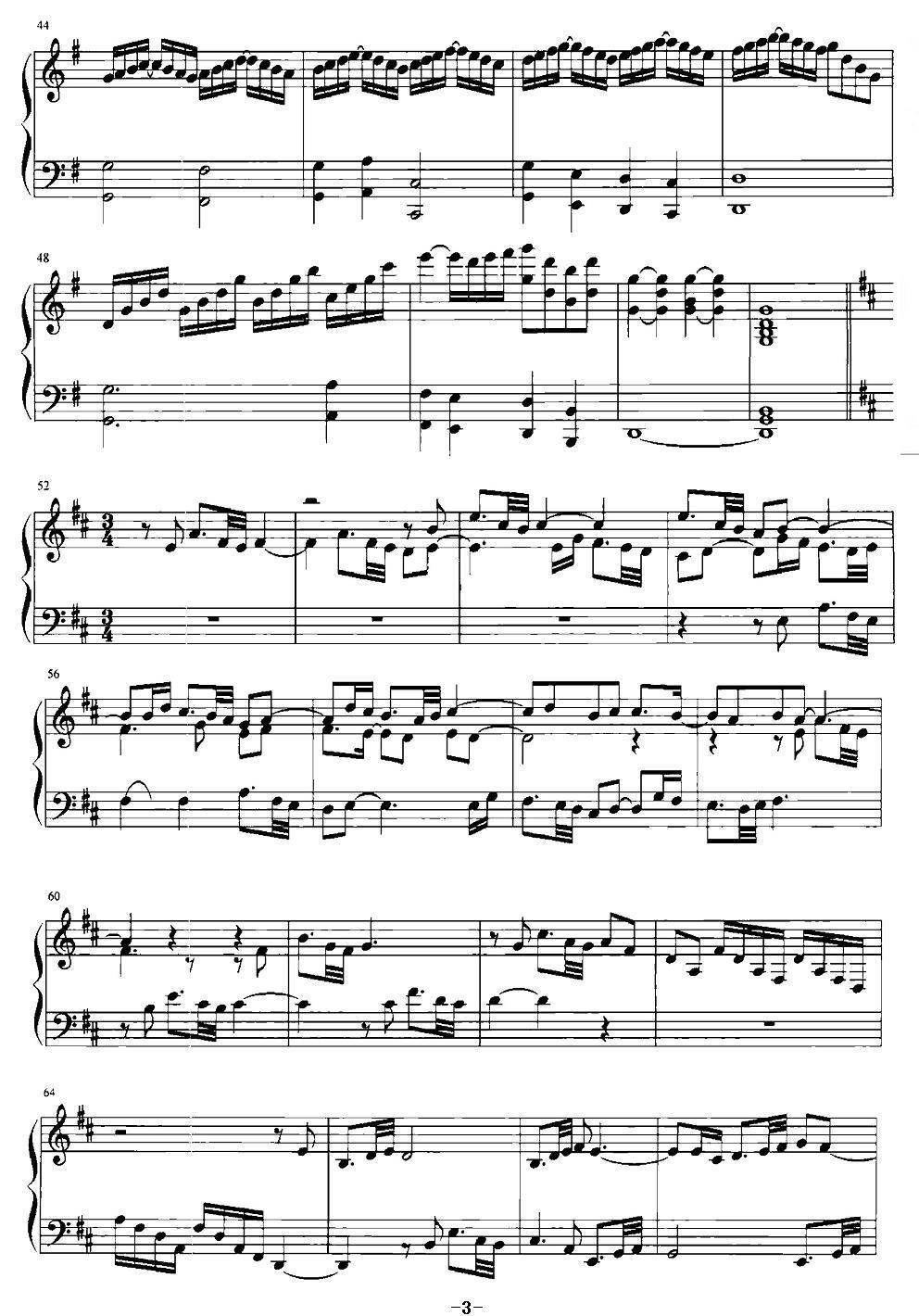 《沂蒙山小调》主题变奏曲钢琴曲谱（图3）