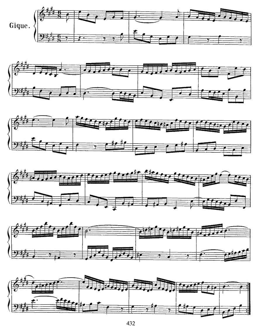 法国组曲之六：E大调 钢琴曲谱（图7）