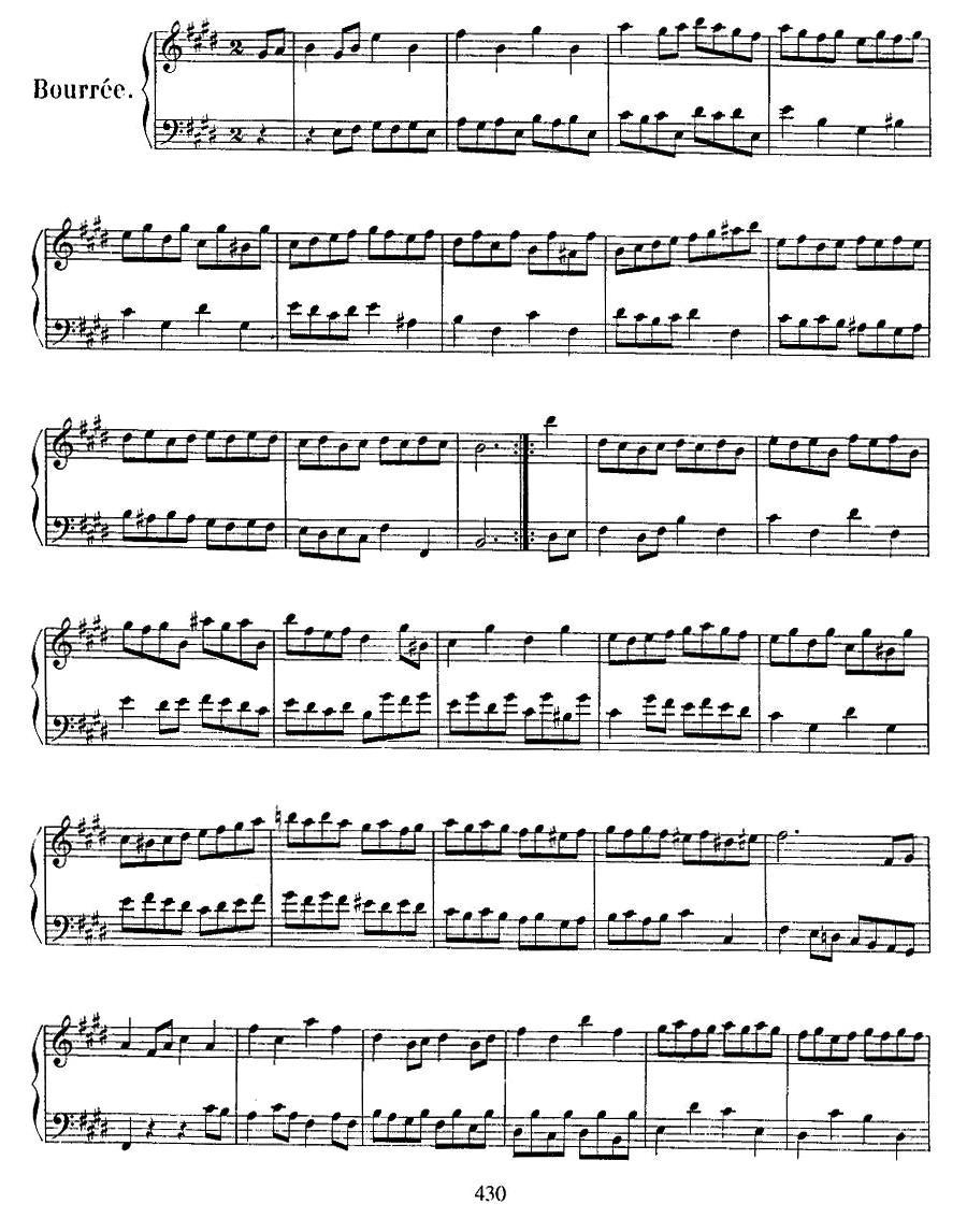 法国组曲之六：E大调 钢琴曲谱（图5）