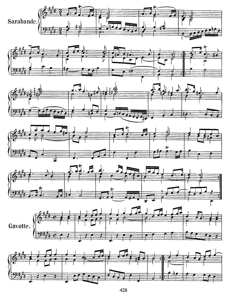 法国组曲之六：E大调 钢琴曲谱（图3）