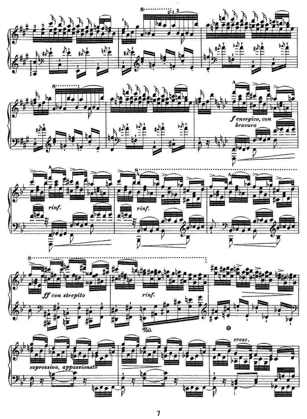 12首超级技巧练习曲：Feux Follets（鬼火）钢琴曲谱（图7）