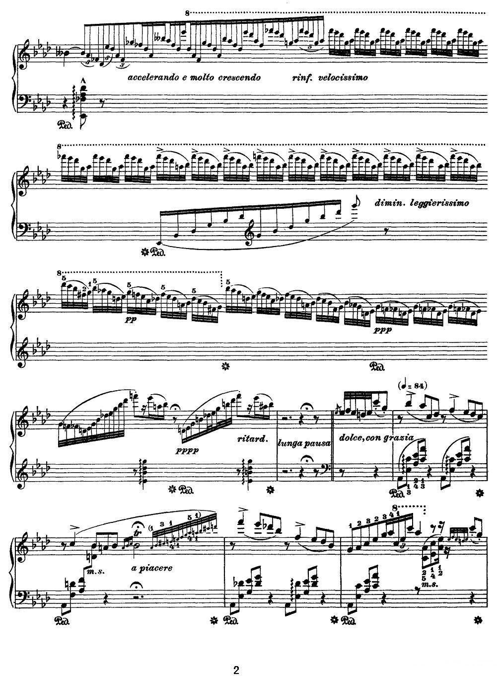 12首超级技巧练习曲：Ricordanza（回忆）钢琴曲谱（图2）