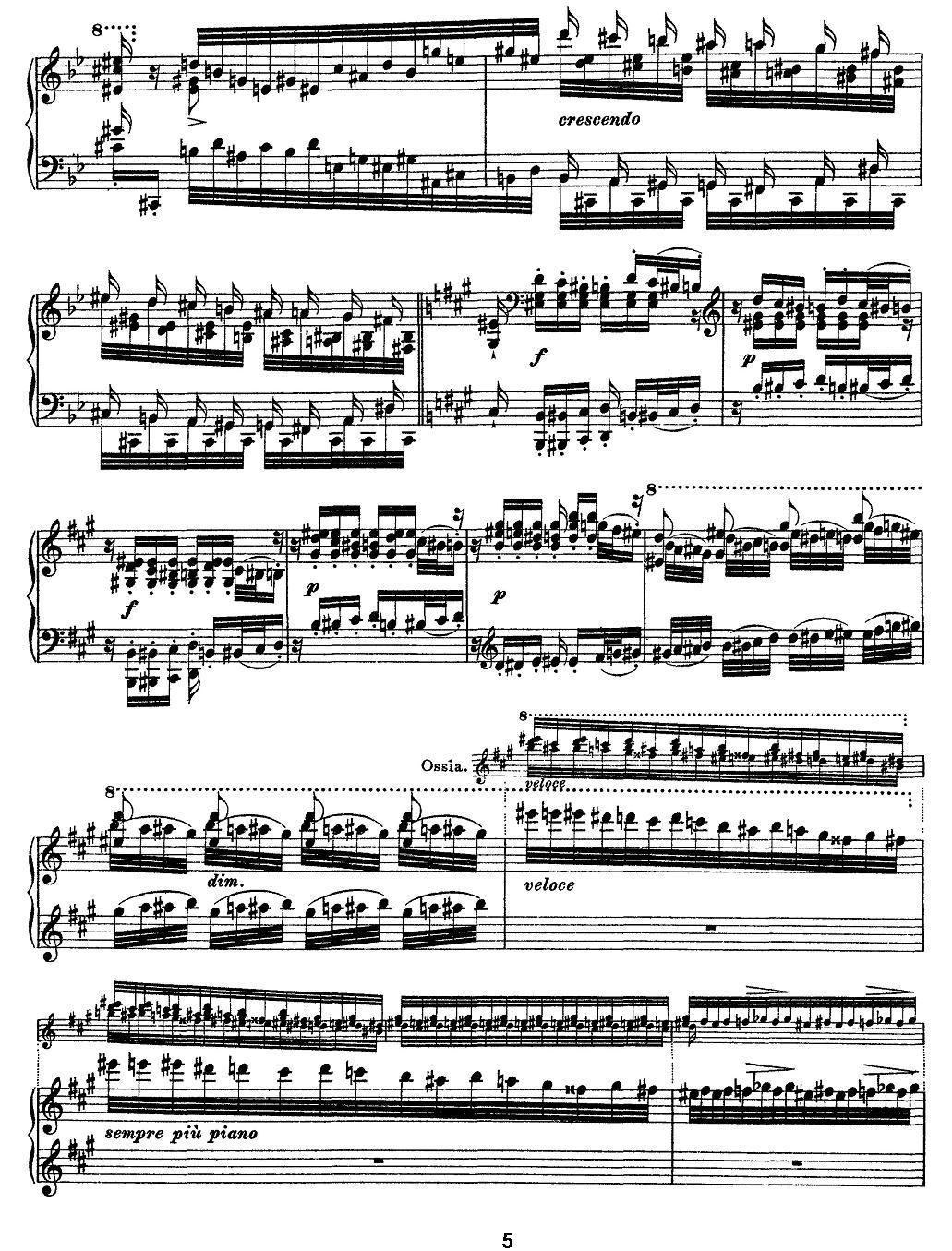 12首超级技巧练习曲：Feux Follets（鬼火）钢琴曲谱（图5）
