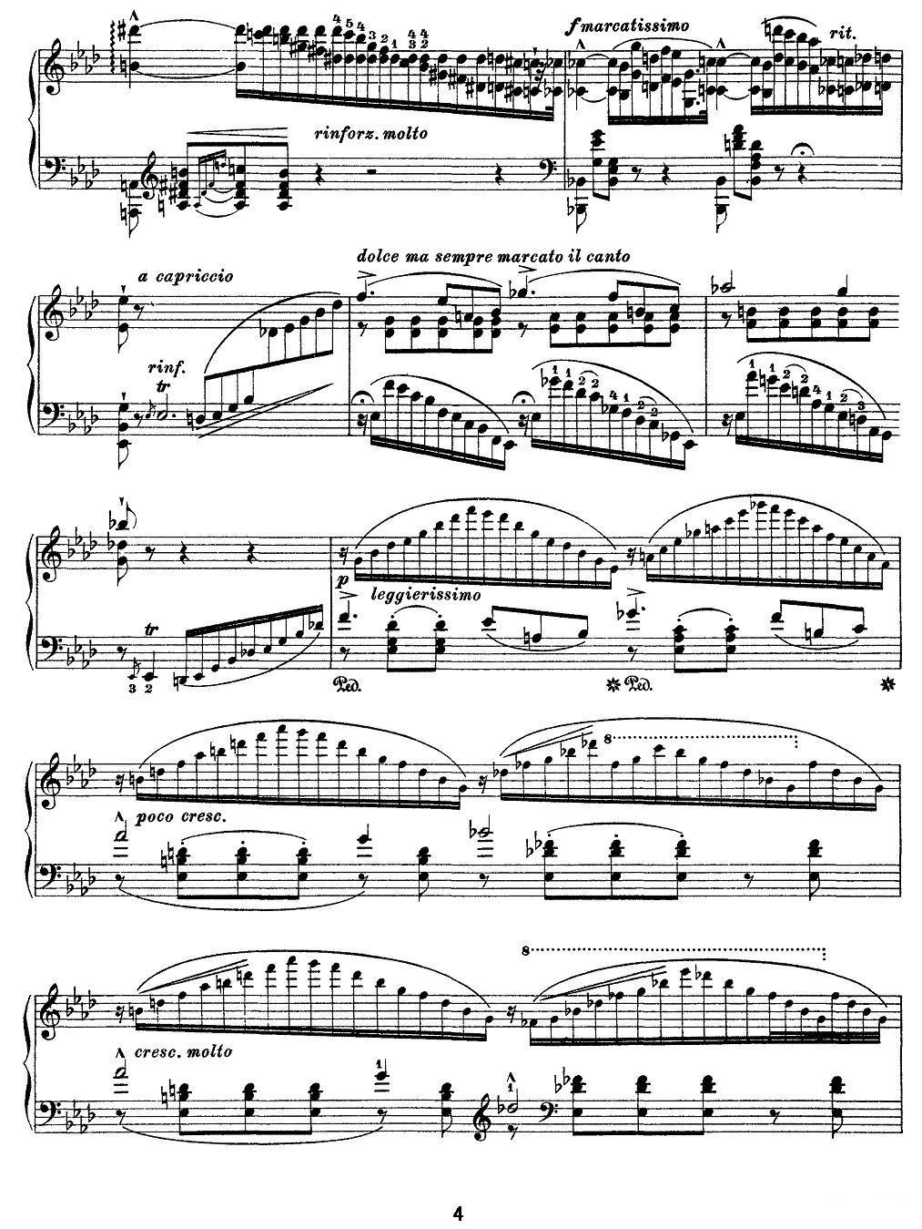 12首超级技巧练习曲：Ricordanza（回忆）钢琴曲谱（图4）