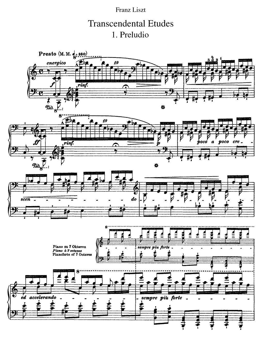 12首超级技巧练习曲：Prelude（前奏曲）钢琴曲谱（图1）