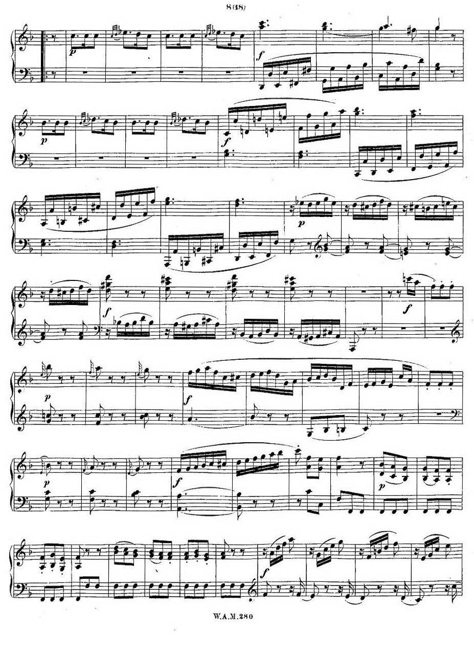 F大调第二钢琴奏鸣曲 KV.280钢琴曲谱（图7）