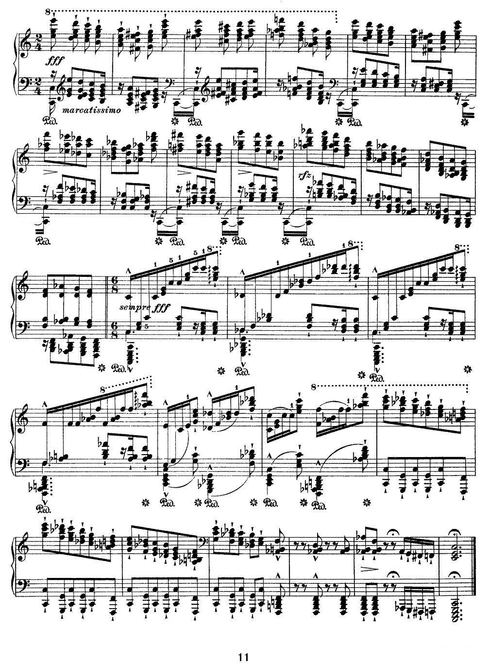 12首超级技巧练习曲：Wilde Jagd（狩猎）钢琴曲谱（图11）
