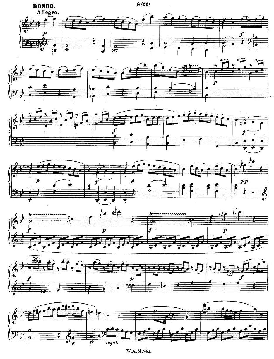 降B大调第三钢琴奏鸣曲 KV.281 钢琴曲谱（图7）