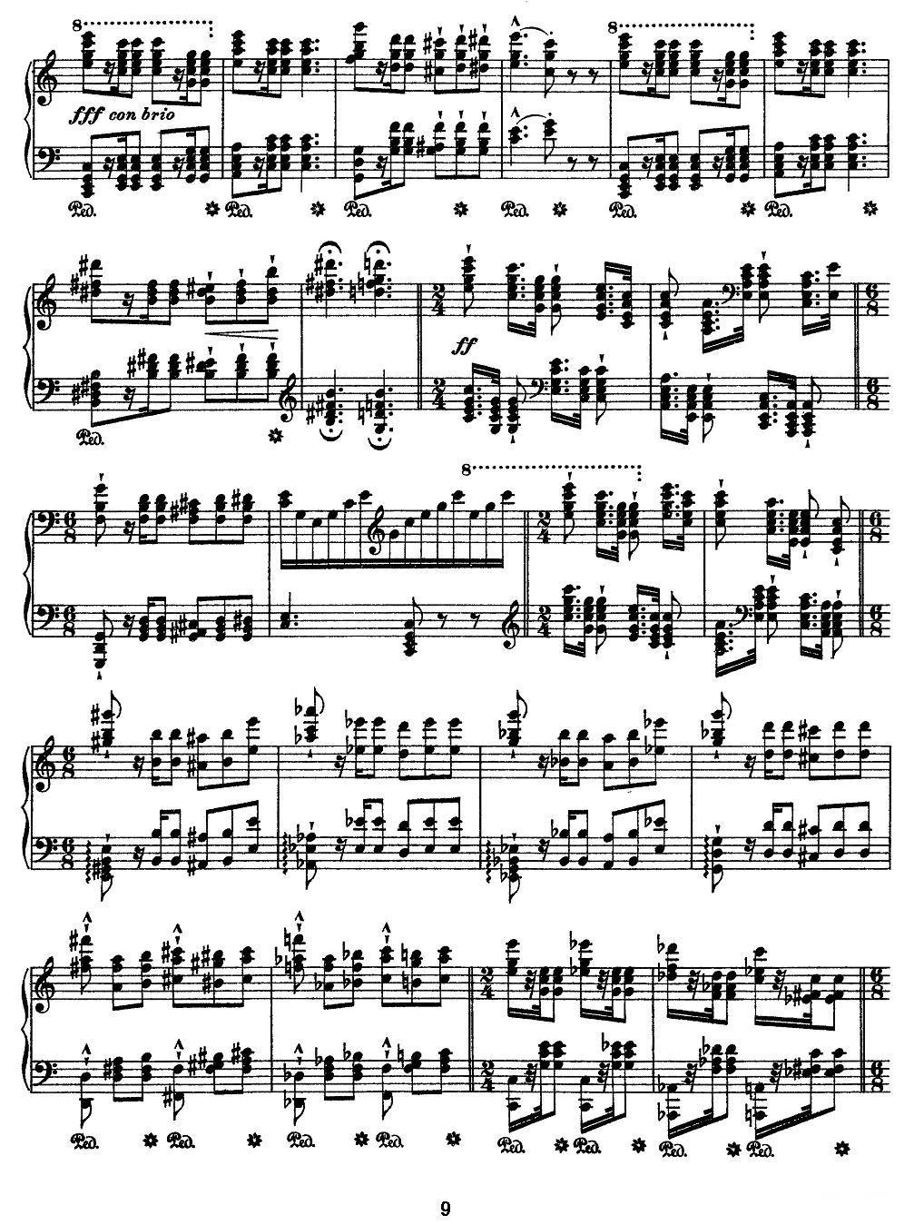 12首超级技巧练习曲：Wilde Jagd（狩猎）钢琴曲谱（图9）