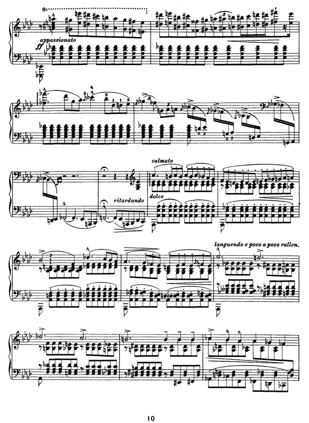 12首超级技巧练习曲：Ricordanza（回忆）钢琴曲谱（图10）