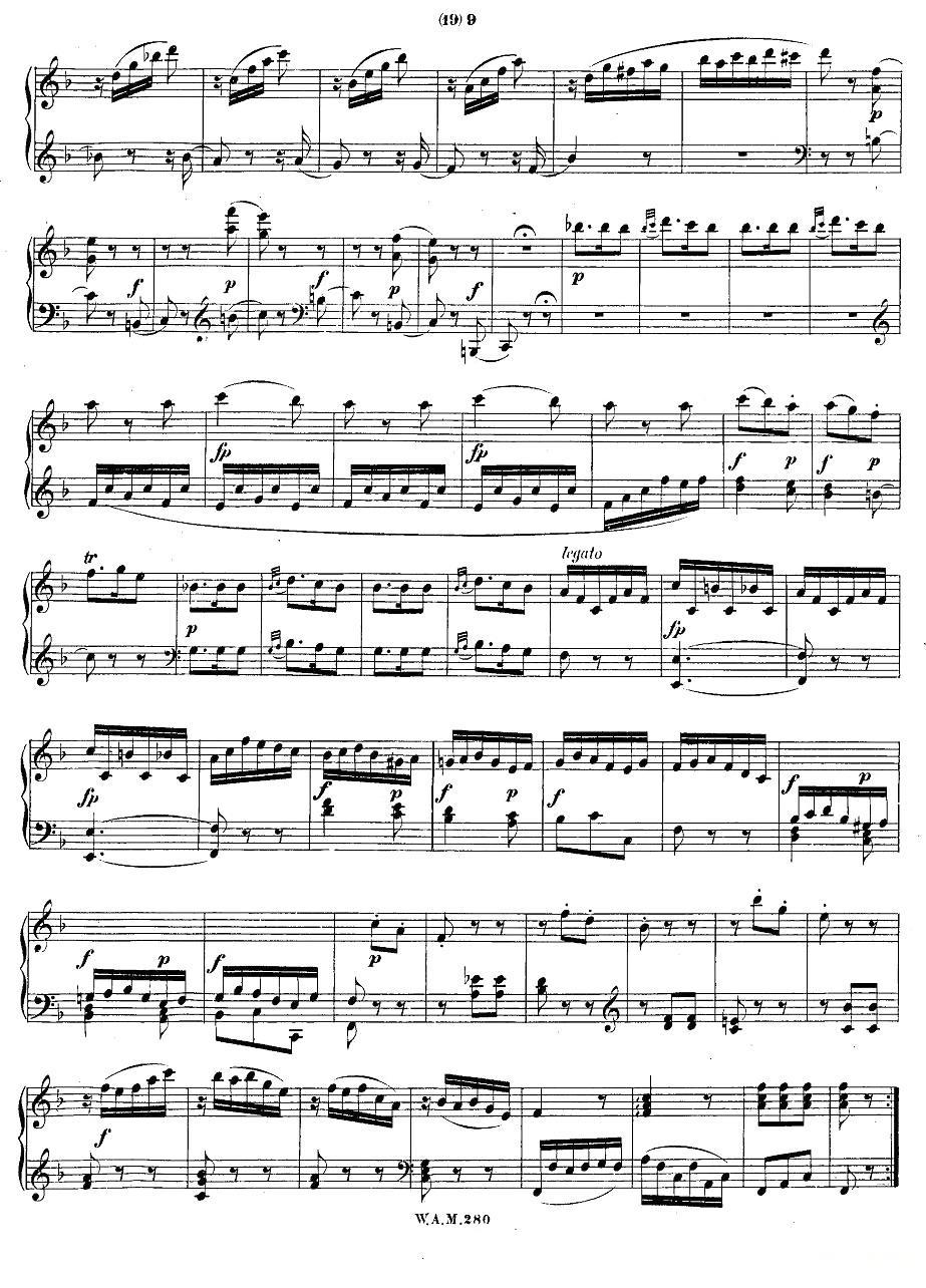 F大调第二钢琴奏鸣曲 KV.280钢琴曲谱（图8）
