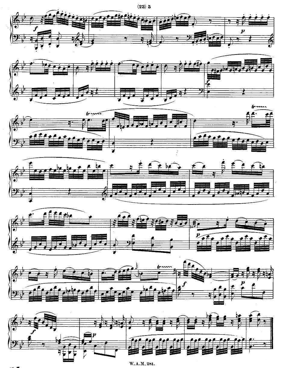 降B大调第三钢琴奏鸣曲 KV.281 钢琴曲谱（图4）