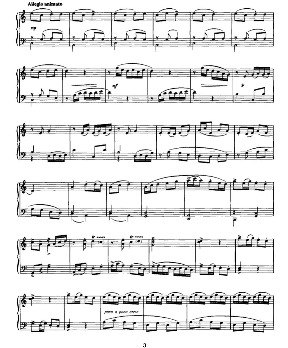 小奏鸣曲《幸福的童年》钢琴曲谱（图3）