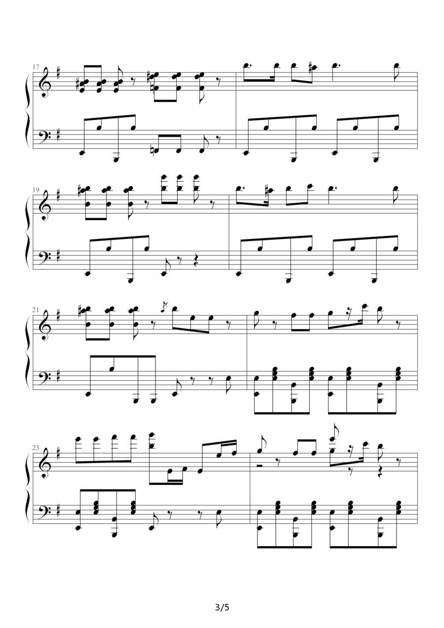 《愤怒的小鸟》主界面背景音乐钢琴曲谱（图3）