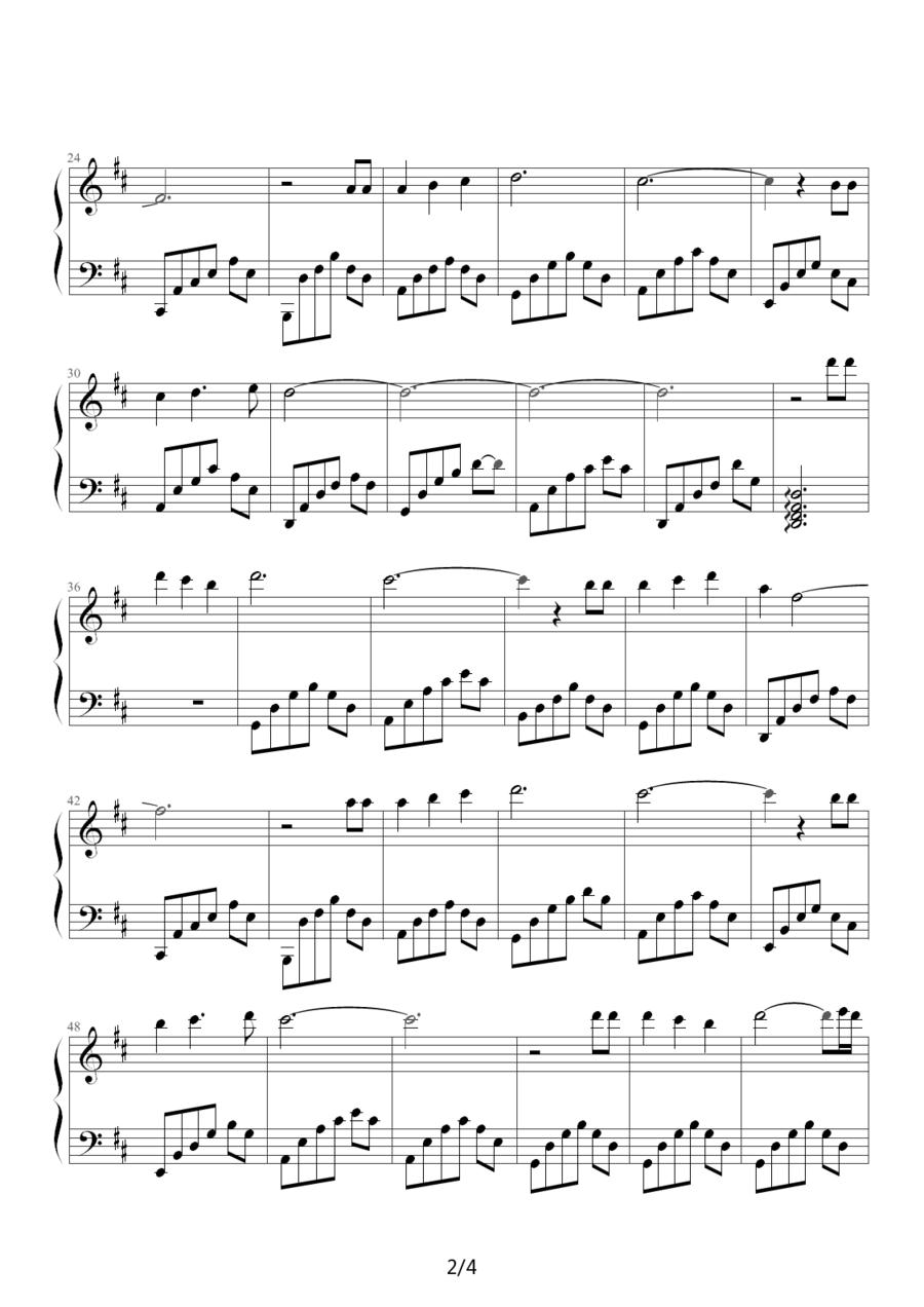 安妮的歌钢琴曲谱（图2）