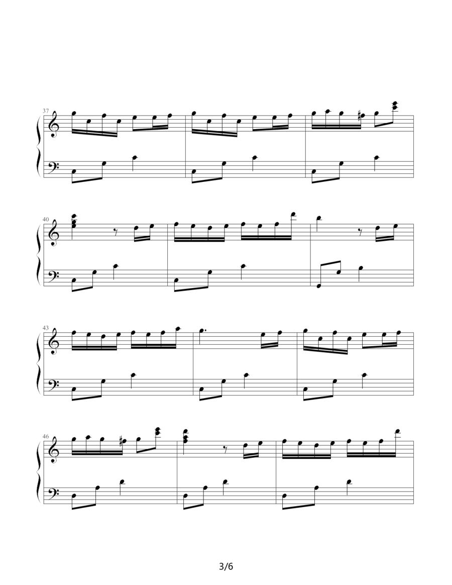 蓝精灵之歌钢琴曲谱（图3）